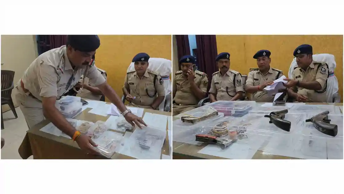 पूर्वी चंपारण में संगठित चोर गिरोह का भंडाफोड़, देसी कट्टा, महंगी गाड़ियां, सोना-चांदी के गहने बरामद