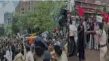 पुलिस और छात्र आमने-सामने, राजभवन मार्च करने निकले छात्रों पर  वाटर कैनन और लाठीचार्ज