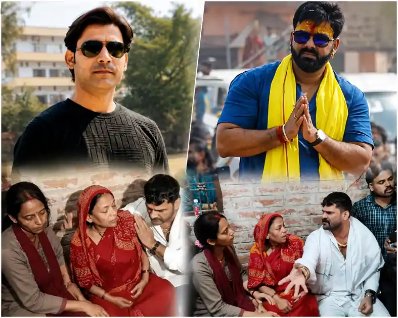 भरत तिवारी एनकाउंटर: पवन सिंह सोशल मीडिया पर दुख जताते रह गए! खेसारी लाल गांव पहुंच गए