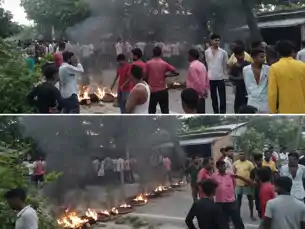 बेकाबू ट्रक ने ली 10 वर्षीय छात्र की जान, आक्रोशित लोगों ने किया सड़क जाम 
