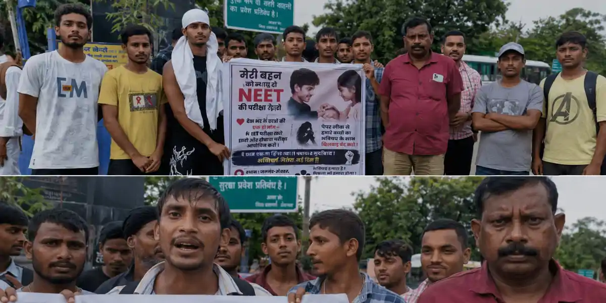 मेरी बहन...NEET परीक्षा को लेकर छात्रों का प्रदर्शन, आम लोगों से भी बड़ी अपील 