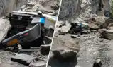 चलती टैक्सी पर गिरा पहाड़, 13 लोगों के मरने की आशंका, राहत व बचाव कार्य जारी