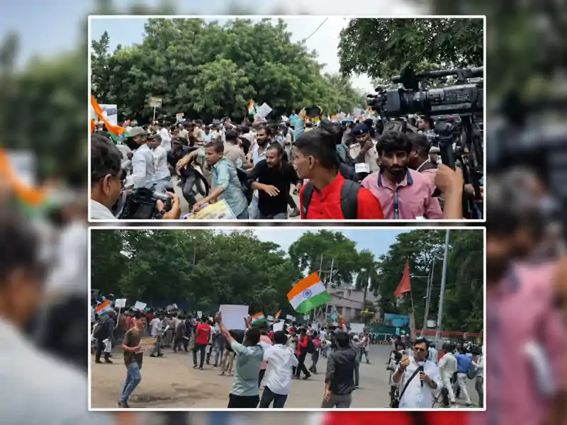 पटना में छात्रों का भारी बवाल, जेपी गोलंबर पर बैरिकेडिंग तोड़ आगे निकले, सीएम आवास का करेंगे घेराव 