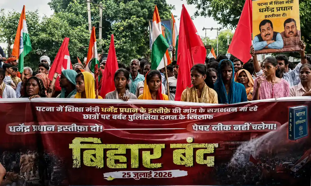 बिहार बंद: सड़क पर उतरे छात्र, 4 घंटे तक ठप रहा यातायात