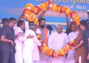 बक्सर में CM नीतीश का भव्य स्वागत, 4.5 अरब की 721 योजनाओं की सौगात