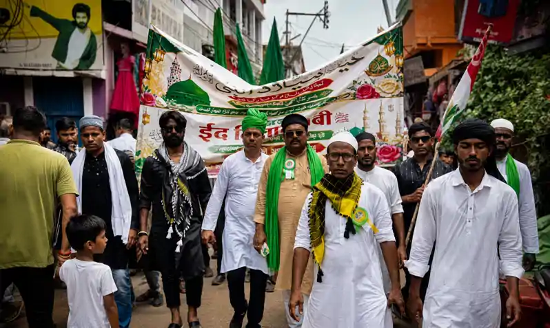 शान-ओ-शौकत से निकला जुलूस-ए-मोहम्मदी, हजारों लोग हुए शामिल शान-ओ-शौकत से निकला जुलूस-ए-मोहम्मदी, हजारों लोग हुए शामिल