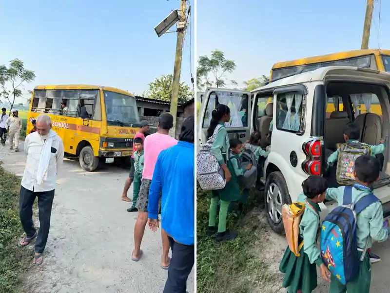  गॉड ग्रेस स्कूल की जर्जर बस का स्टेरिंग फेल, बाल-बाल बचे दर्जनों बच्चे, अभिभावक आक्रोशित