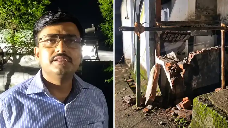 भारी बारिश में सेक्टर-6 के आवास की सीढ़ी की रेलिंग ढही, चार परिवार फंसे भारी बारिश में सेक्टर-6 के आवास की सीढ़ी की रेलिंग ढही, चार परिवार फंसे