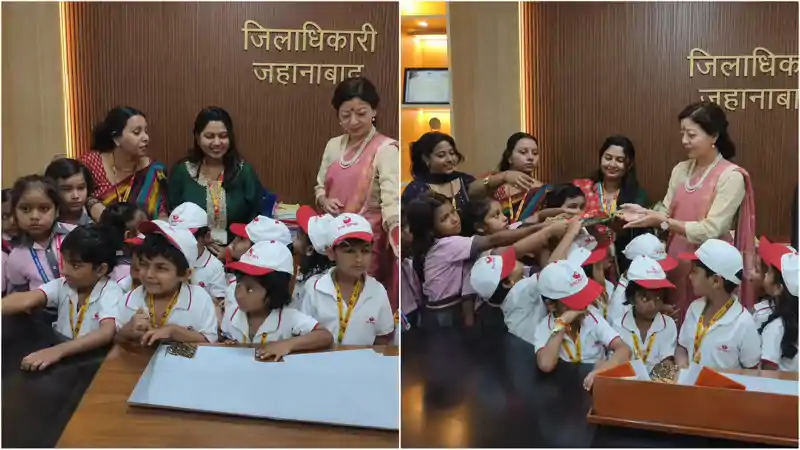 रक्षाबंधन पर नन्हे-मुन्ने बच्चों ने डीएम को बांधी राखी, दिया प्रेम और सुरक्षा का संदेश रक्षाबंधन पर नन्हे-मुन्ने बच्चों ने डीएम को बांधी राखी, दिया प्रेम और सुरक्षा का संदेश