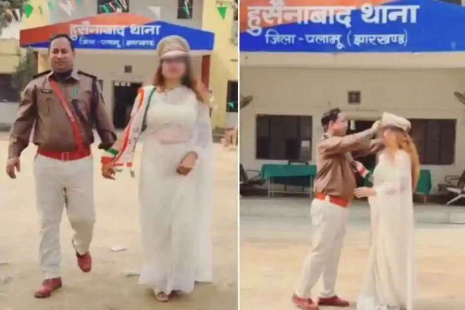  हुसैनाबाद : वर्दी में गणतंत्र दिवस का रील बनाने लगे दरोगा जी! सवालों के घेरे में पुलिस की मर्यादा