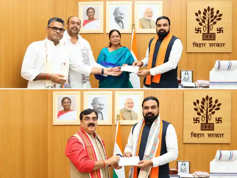CM राहत कोष में RLM-BJP-JDU विधायकों ने बढ़ाया मदद का हाथ, मुख्यमंत्री ने जताया आभार