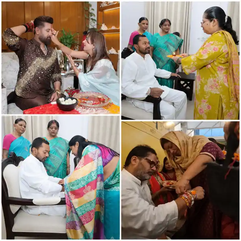 निशांत कुमार ने बहनों से राखी बंधवाई, चिराग दिल्ली में परिवार के साथ मनाया रक्षाबंधन