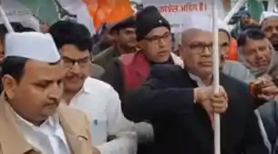 कांग्रेस के स्थापना दिवस पर पार्टी नेताओं ने निकाली पदयात्रा, 5 जनवरी से 'मनरेगा बचाओ अभियान