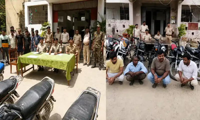 चेचिस नंबर बदल कर दूसरे राज्यों में बेचते थे बाइक, बाइक चोरों के बडे गिरोह का खुलासा
