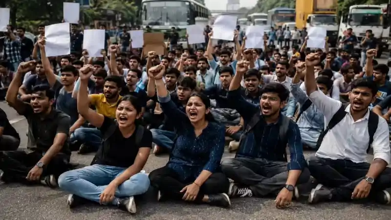 शिक्षा नीतियों और पेपर लीक के खिलाफ छात्र संगठनों का राज्यव्यापी चक्का जाम शिक्षा नीतियों और पेपर लीक के खिलाफ छात्र संगठनों का राज्यव्यापी चक्का जाम