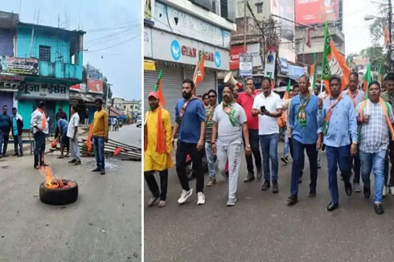 कोल्हान बंद : चाईबासा में आदिवासी संगठनों और भाजपा ने किया प्रदर्शन, बाजारों में पसरा सन्नाटा कोल्हान बंद : चाईबासा में आदिवासी संगठनों और भाजपा ने किया प्रदर्शन, बाजारों में पसरा सन्नाटा