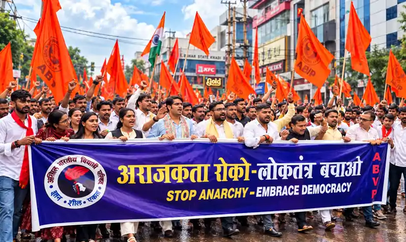 अभाविप ने किया ‘अराजकता रोको, लोकतंत्र बचाओ’ छात्र गर्जना मार्च अभाविप ने किया ‘अराजकता रोको, लोकतंत्र बचाओ’ छात्र गर्जना मार्च