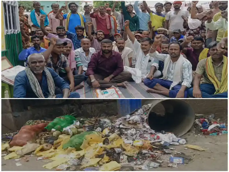 नगर निगम के सफाई कर्मी अनिश्चितकालीन हड़ताल पर, शहर में कूड़े का अंबार